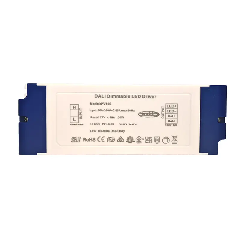 100W Constant Voltage Driver DALI ສໍາລັບ 24V Dimmable
