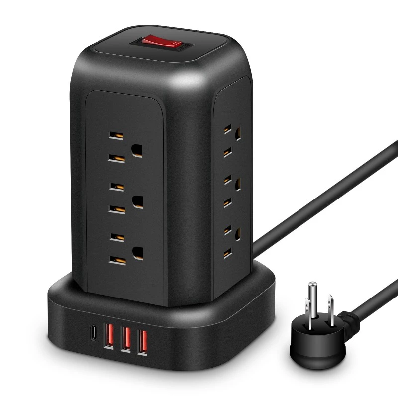 12 Outlets Extension Cord ແຖບພະລັງງານສະຫະລັດ