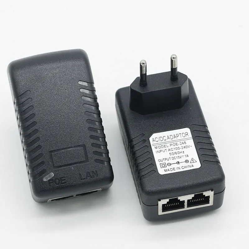 15V 1A Wall Mount Euro Plug Ethernet POE Injector