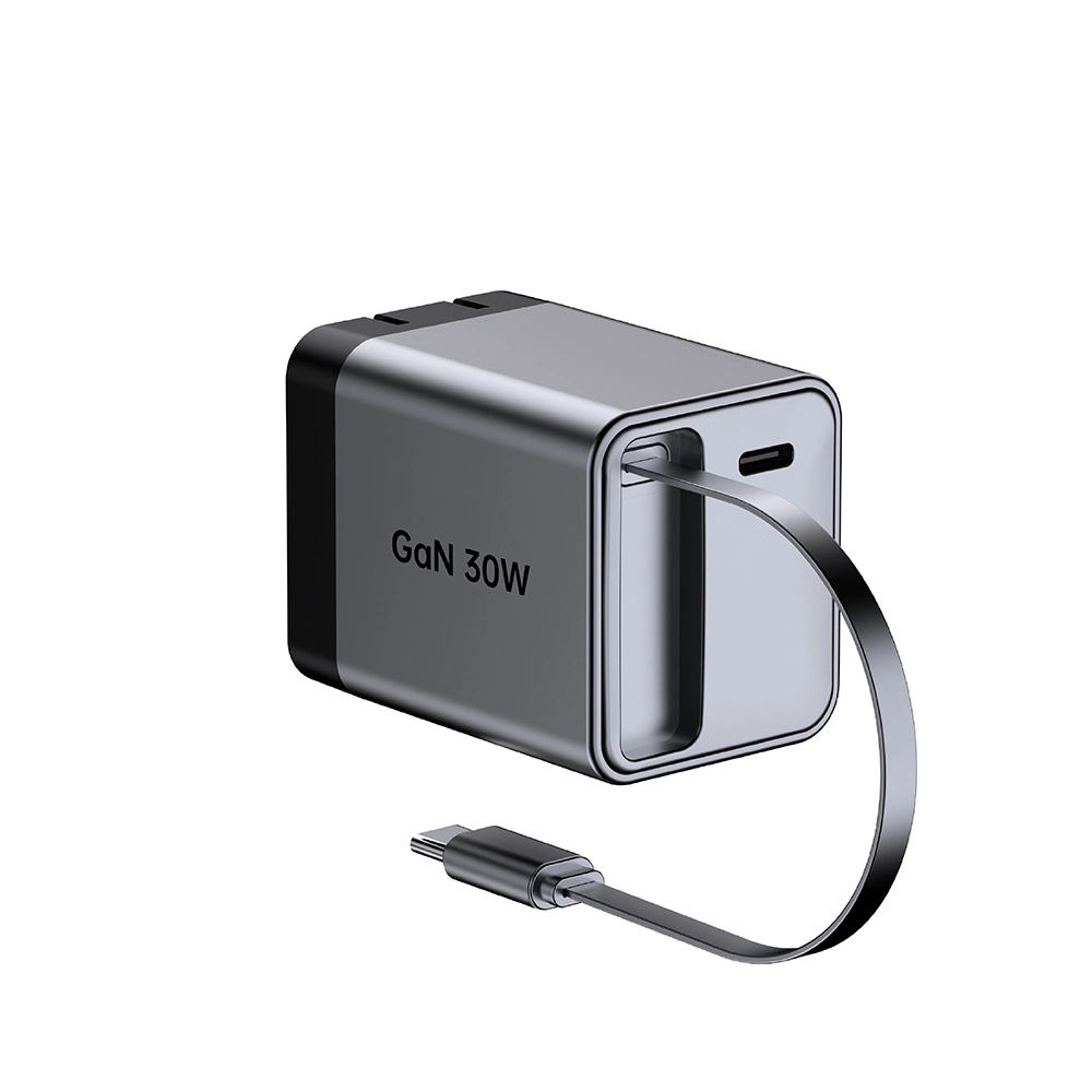 ປະມານ 30W ສະຫະລັດມີເຄື່ອງສາກໄຟໄວທີ່ສາມາດພັບໄດ້ໂດຍໃຊ້ສາຍ C ປຸ່ມ USB C useb cable