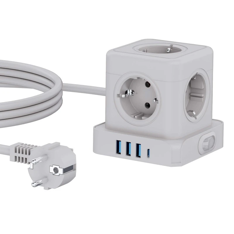 5-Outlet Fast Charging Surge Tower Protector Socket
