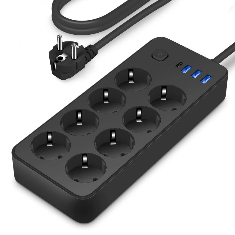 8 ຊ່ອງສຽບສາຍໄຟ EU Plug