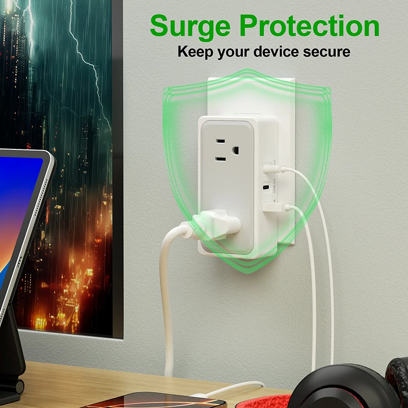 2 Outlets Us Wall Power Strip