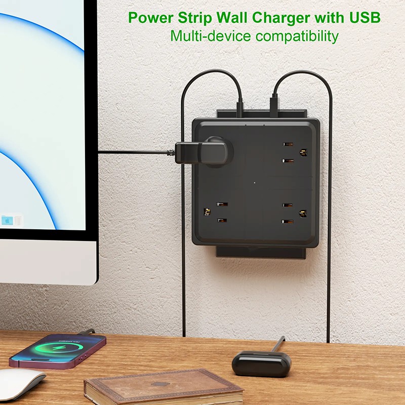 4 Outlets Us Wall Power Strip