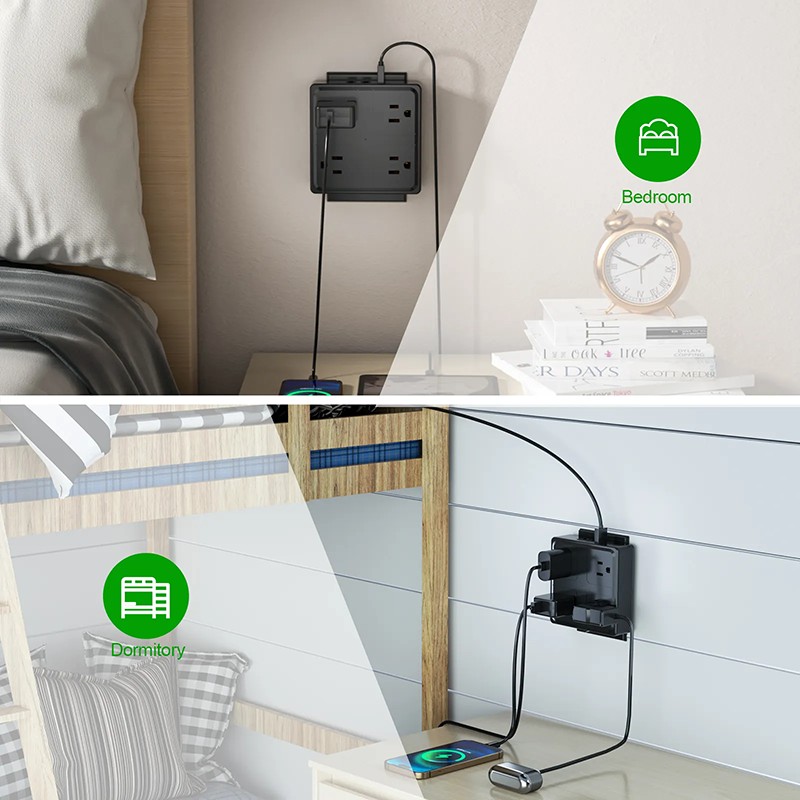 4 Outlets Us Wall Power Strip
