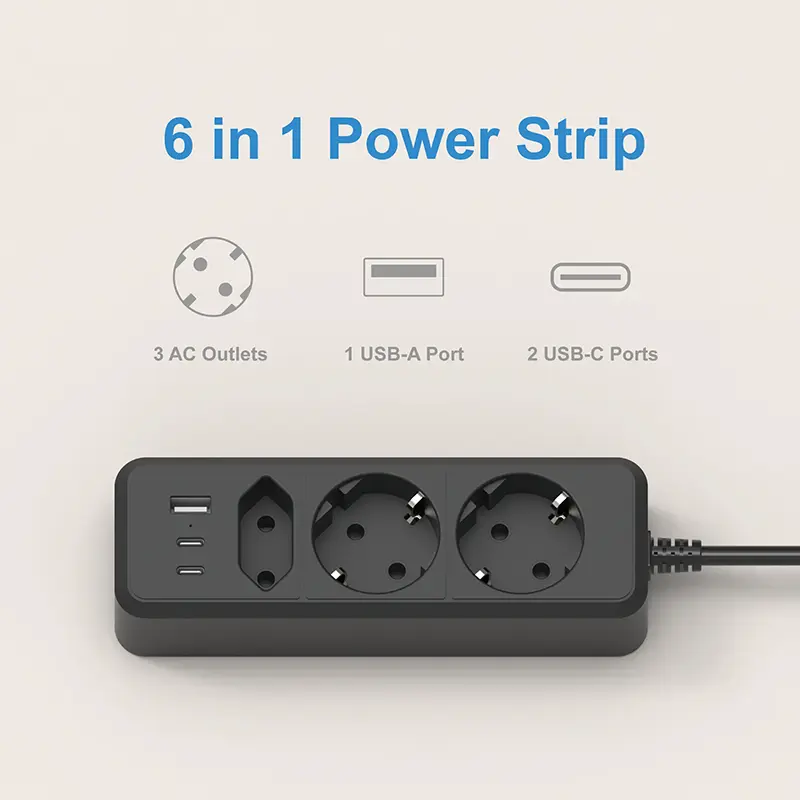 2 Outlets Eu Power Strip