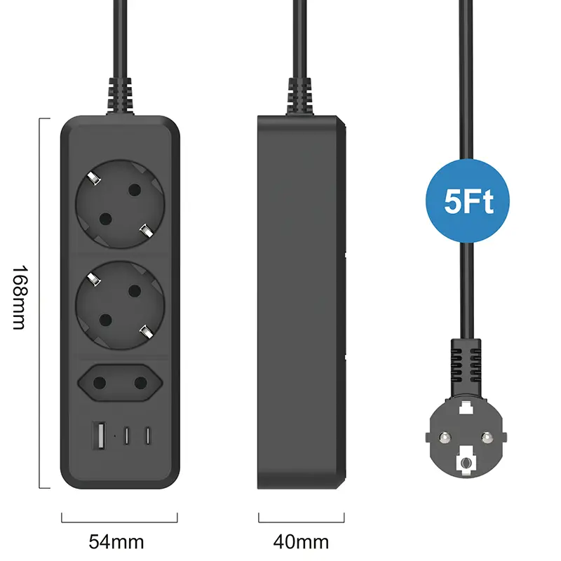 2 Outlets Eu Power Strip