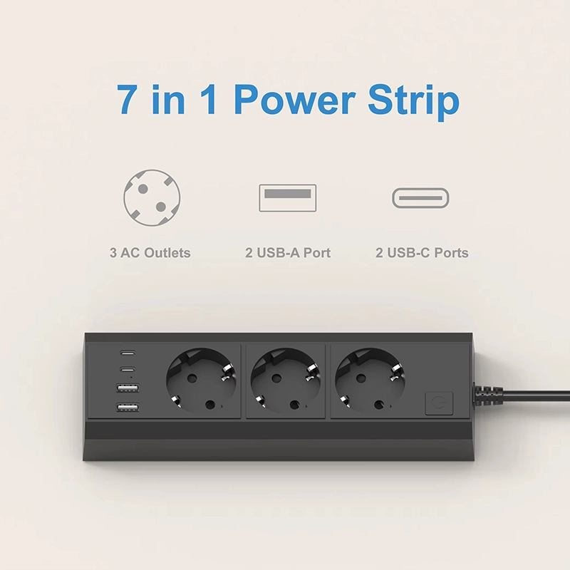 3 Outlets Eu Power Strip