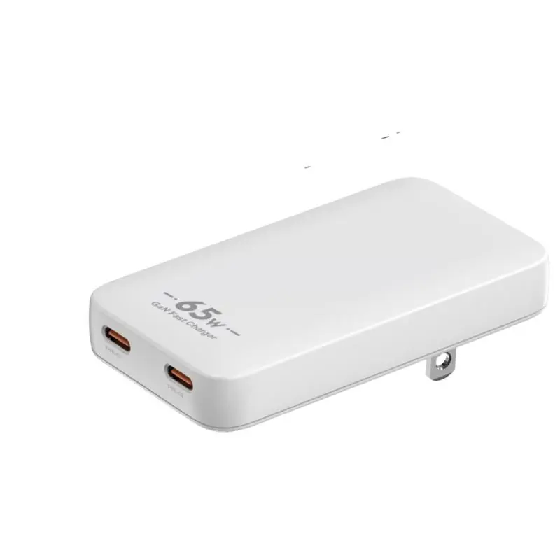 PD65W GaN USB-C ເຄື່ອງສາກໄຟຝາແບບດັ້ງເດີມແບບ Dual Port Adapter